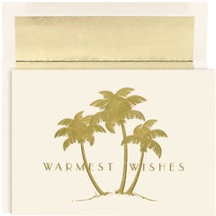 Gold Palms Christmas Cards - 18 Pack