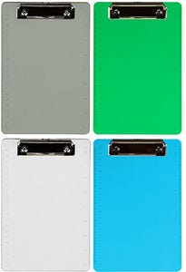 Assorted 6 x 9 Plastic Clipboards - Pack of 4