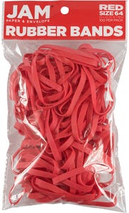 Red Size 64 Rubber Bands - 100 Pack