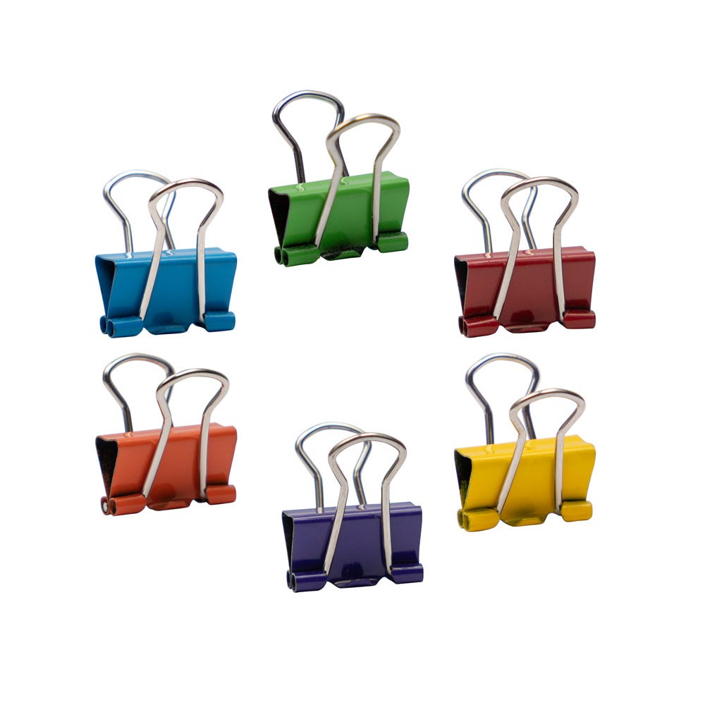 Assorted X Small 1 2 Inch Binder Clips 6 Packs of 30