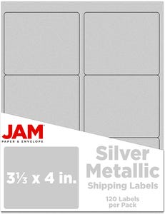 Silver Metallic 3 1/3 x 4 Shipping Labels - 120 Pack