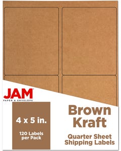 Brown Kraft 4 x 5 Labels 120 labels per Pack