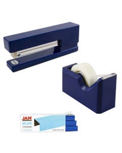Navy Blue Stapler, Tape Dispenser, Staples Desk Set