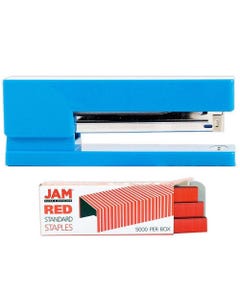 Blue & Red Stapler & Staples Desk Set