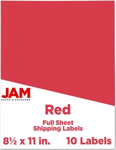 Red Full Sheet Shipping Labels - 8 1/2 x 11 - 160 Pack