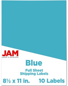 Blue 8 1/2 x 11 Full Page Labels 10 labels per Pack