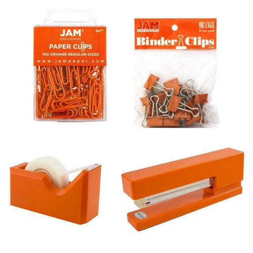 Orange binder clips store
