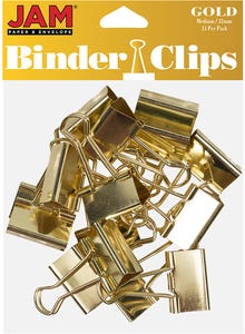 Gold Medium 32mm Binder Clips - Pack of 15