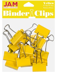 Yellow Medium 32mm Binder Clips - Pack of 15