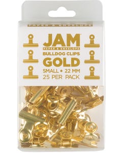 Gold Small 22mm Bulldog Clips - Pack of 25
