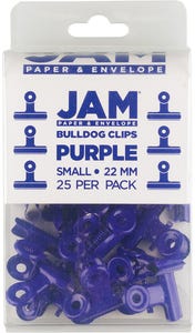Purple Small 22mm Bulldog Clips - Pack of 25