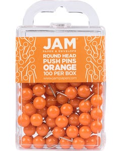 Orange Round Pushpins - Pack of 100
