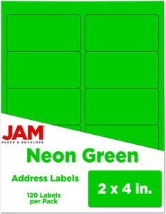 Neon Green Address Labels - 2 x 4 - 120 Pack