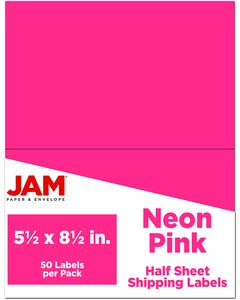 Neon Pink 5 1/2 x 8 1/2 Shipping Labels - Pack of 50