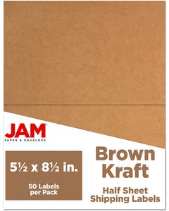 Brown Kraft 5 1/2 x 8 1/2 Shipping Labels - Pack of 50