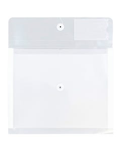Clear Letter Booklet 9 3/4 x 13 with 2 Dividers Button String Plastic Envelope