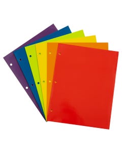 Assorted Glossy 3 Hole Punch Folders