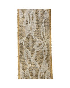 Natural Burlap Lace 2 1/2 inch x 10 yards Ribbon