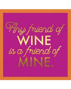 Any Friend Of Wine Cocktail Napkins - Pack of 16