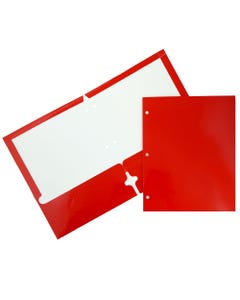 Red Glossy 3 Hole Punch Folders