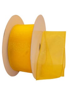 Yellow Sheer Wired 2 1/2 Inch x 50 Yards Ribbon