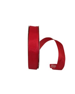 Red Linen Touch Mono Grosgrain Ribbon 7/8 Inch x 50 Yards