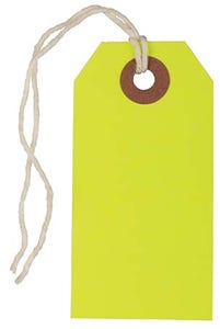 Neon Yellow Gift Tags - Small - 3 1/4 x 1 1/28 - 10 Pack