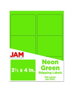 Neon Green 3 1/3 x 4 Labels 120 labels per Pack