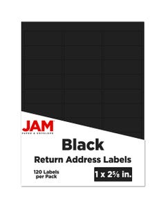 Black 1 x 2 5/8 Labels 120 labels per Pack