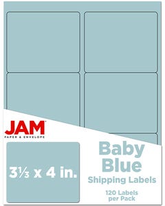 Baby Blue 3 1/3 x 4 Labels 120 labels per Pack