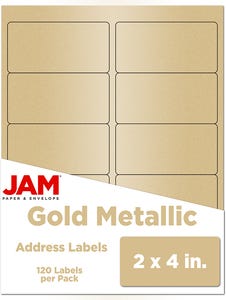 Gold Metallic 2 x 4 Address Labels - 120 Pack