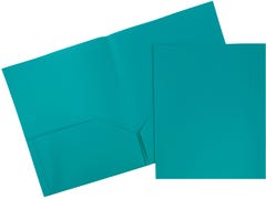 Teal Blue Plastic Pop Folders