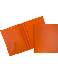 Orange Plastic Pop with Clasp Folders