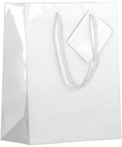 White Glossy Gift Bag - Medium - 8 x 10 x 4