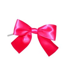 Shocking Pink 1 1/2 Inch Satin Twist Tie Bows - 50 Pack