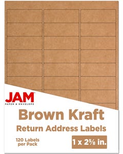 Brown Kraft 1 x 2 5/8 Labels - Pack of 120