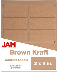 Brown Kraft 2 x 4 Labels 120 labels per Pack