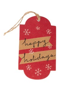 Happy Holidays 18 Pack Christmas Gift Tags with String 4 1/4 x 2 3/8