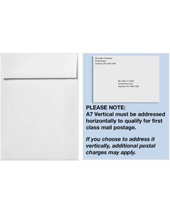 A7 Vertical Invitation Envelopes (7 1/4 x 5 1/4) with Peel & Seal - Bright White