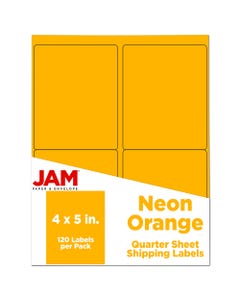 Neon Orange 4 x 5 Labels 120 labels per Pack