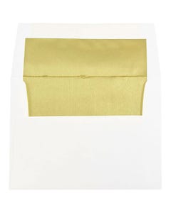 White with Gold Foil Lined A2 4 3/8 x 5 3/4 Envelopes