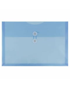 9 3/4 x 14 1/2 Booklet Plastic Envelope w/Button & String - Blue