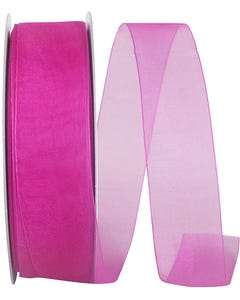 Fuchsia Pink Chiffon 1 1/2 Inch x 100 Yards Sheer Ribbon