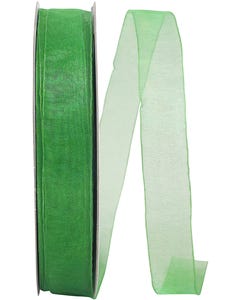 Emerald Green Chiffon 7/8 Inch x 100 Yards Sheer Ribbon