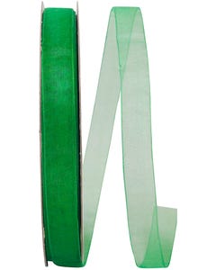 Emerald Green Chiffon 5/8 Inch x 100 Yards Sheer Ribbon