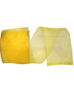 Yellow 2 1/2 Inch x 25 Yards Sheer Ribbon