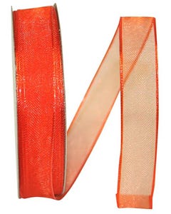 Orange 5/8 Inch x 25 Yards Sheer Ribbon