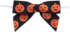 Black and Orange Jack-O'-Lantern Twist Tie Bows - 7/8 Inch - 100 Pack