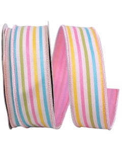 Pink Candy Stripe 1 1/2 Inch x 10 Yards Design Ribbon