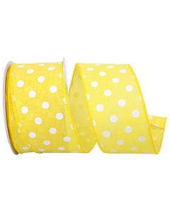 Yellow/Dots 2 1/2 Inch x 10 Yards Design Ribbon